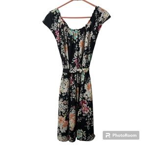 Lauren Conrad Pleat Neck Floral Dress, New, Women’s Large